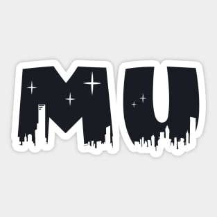 Mu Cityscape Letters Sticker